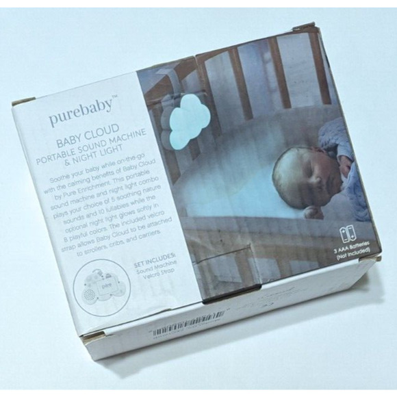 Purebaby Baby Cloud Portable Sound Machine & Night Light Soothing Sleep Sounds - Picture 7 of 11